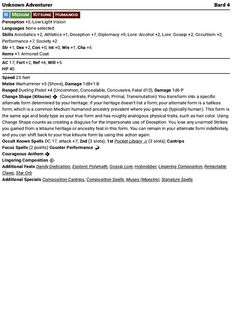 Statblock | PDF