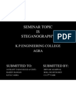 Seminar Topic IS Steganography: K.P.Engineering College Agra