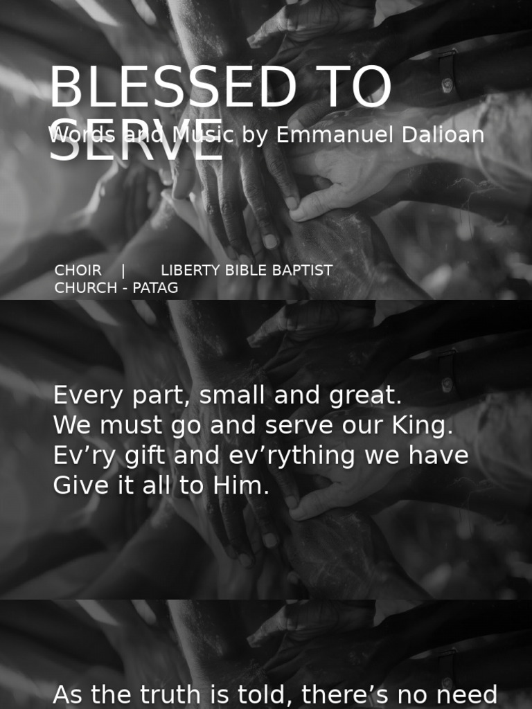 Blessed to Serve: Choir Anthem Lyrics | PDF