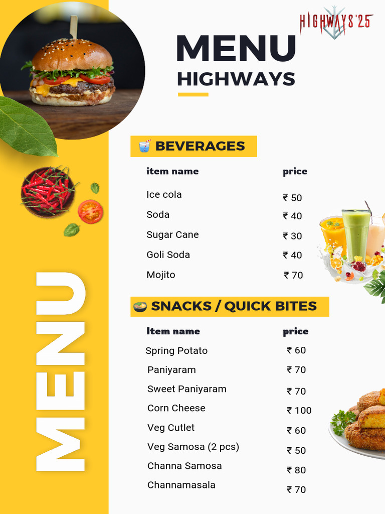 Food Stall Menu Options | PDF