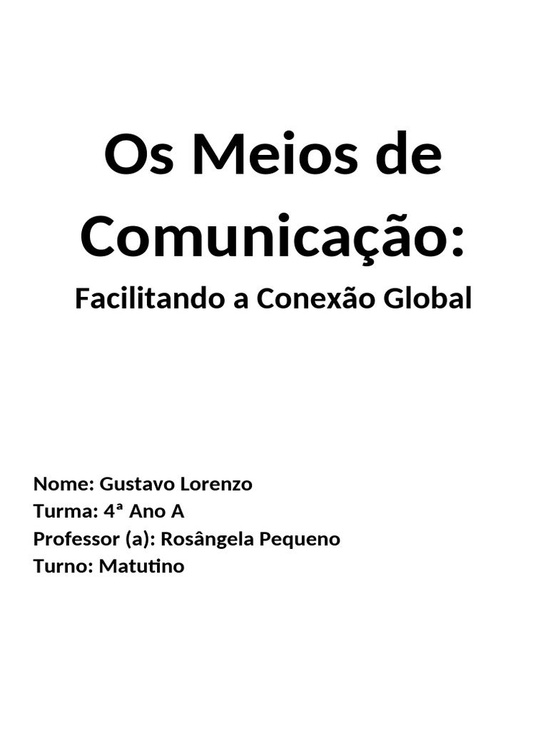 Evolução dos Meios de Comunicação | PDF | Celulares | Internet