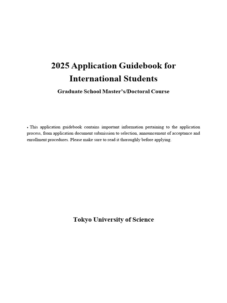 2025 International Graduate Application Guide | PDF | Academic Degree ...