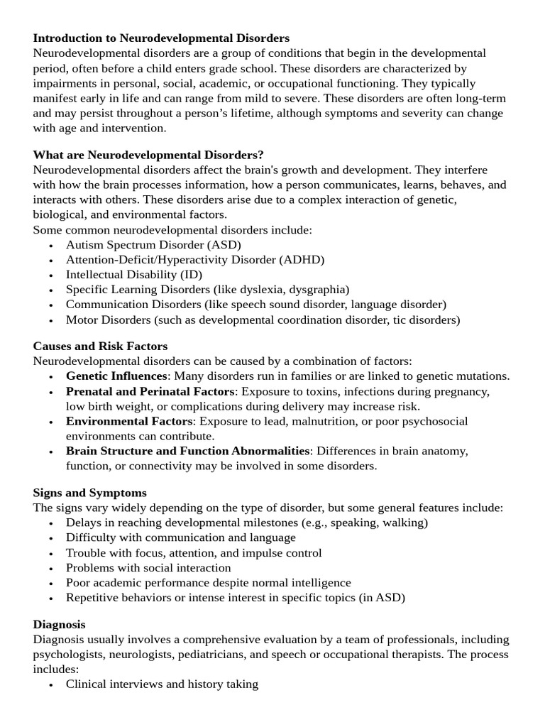 Understanding Neurodevelopmental Disorders | PDF | Attention Deficit ...