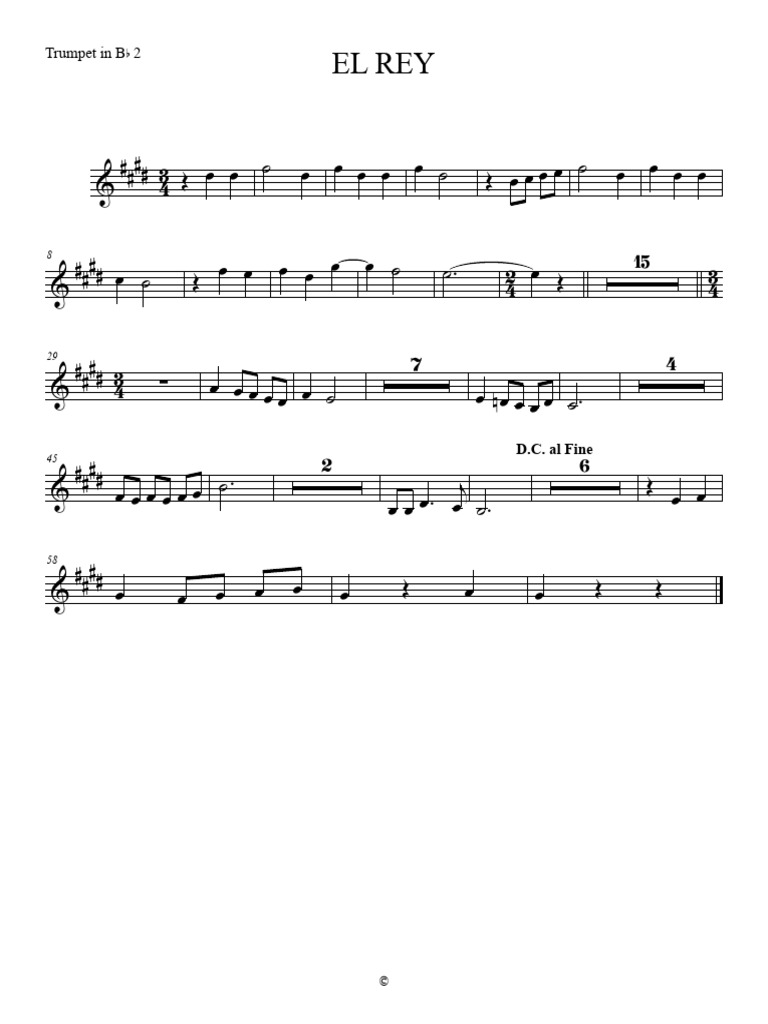 Trumpet Sheet Music: El Rey | PDF