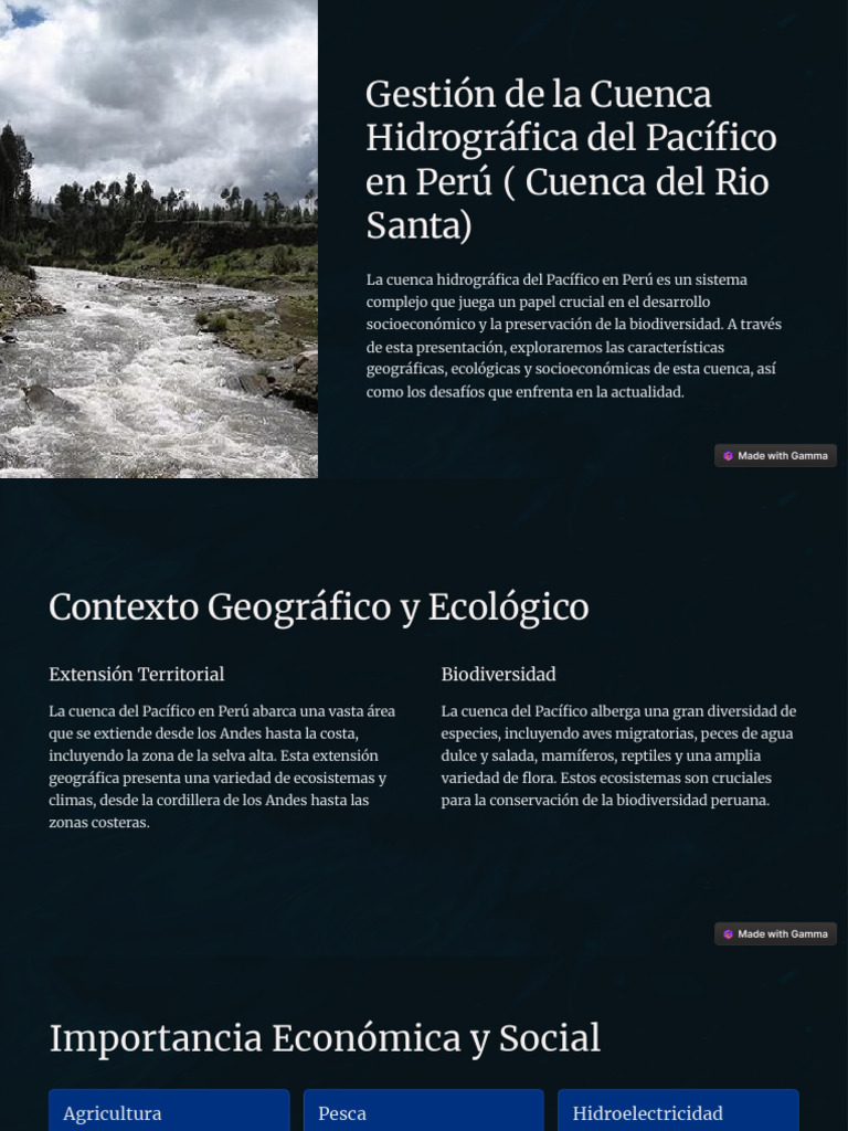 Gestion de La Cuenca Hidrografica Del Pacifico en Peru Cuenca Del Rio ...