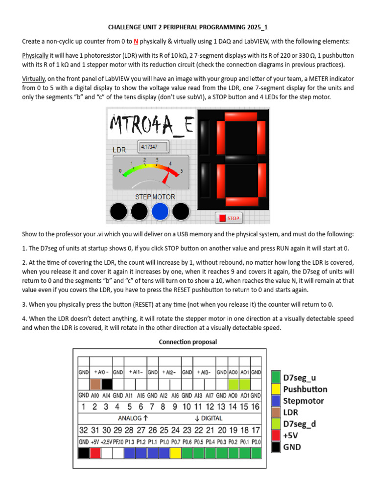 LabVIEW Up Counter with LDR and Motor | PDF