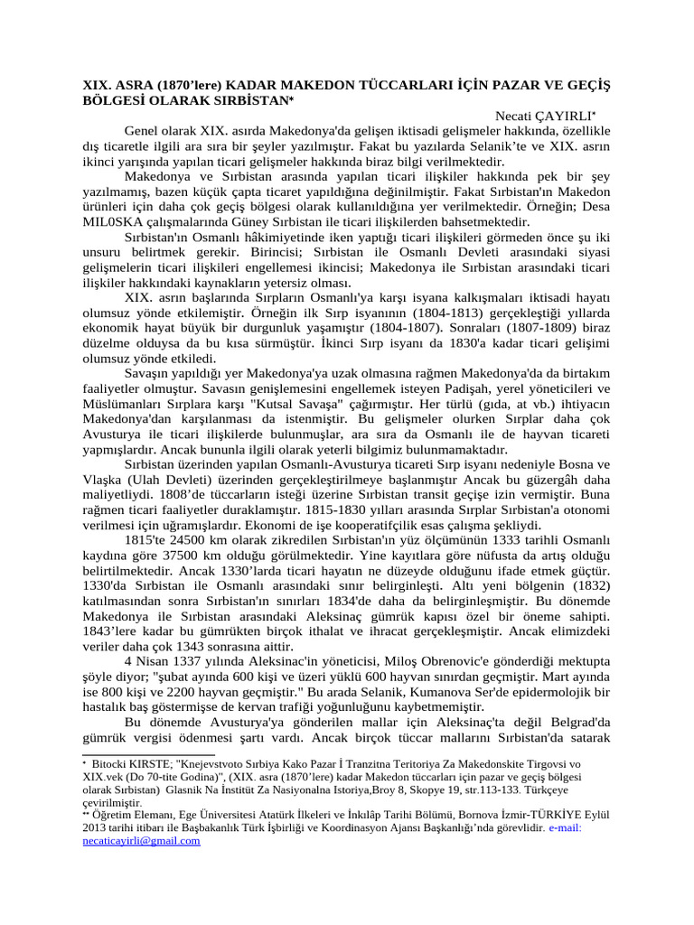 XIX Asrın Sonu Makedonya Tüccarlar | PDF
