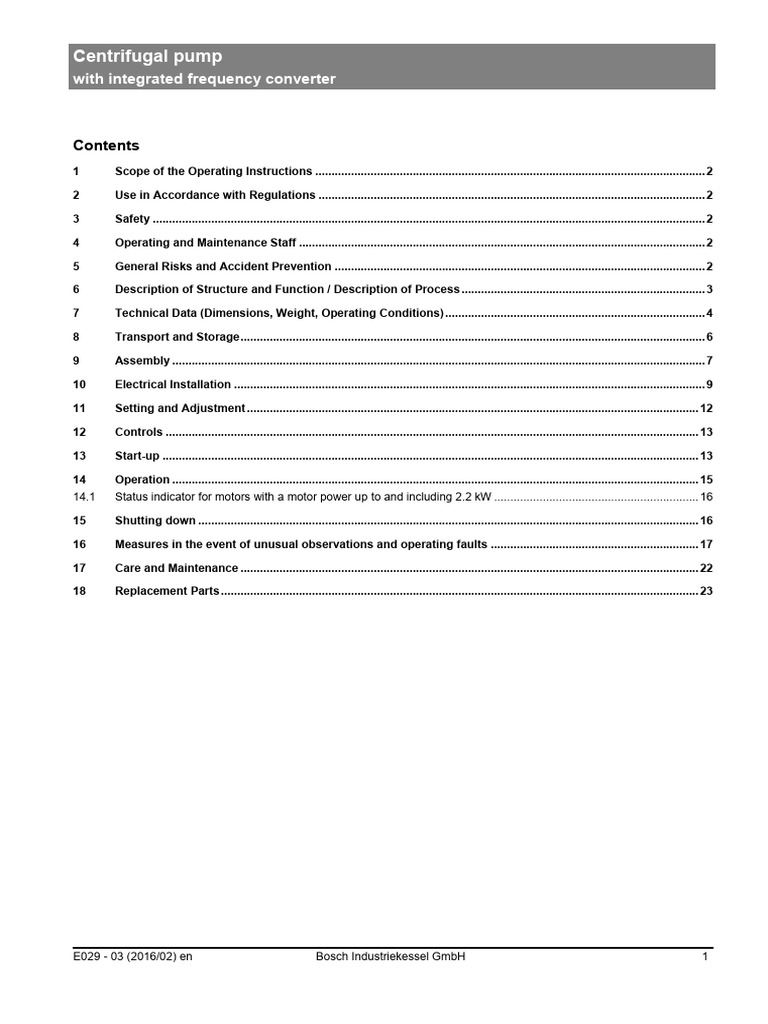 Photo inspiration: Frequency Control Feed Pump E029 Pdf Pump Photo Inspiration