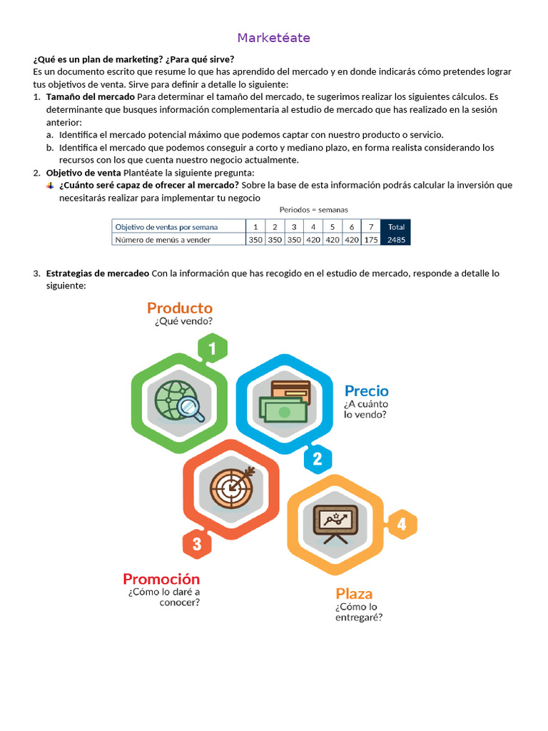 Guía para Crear un Plan de Marketing | PDF | Marketing | Mercado (economía)