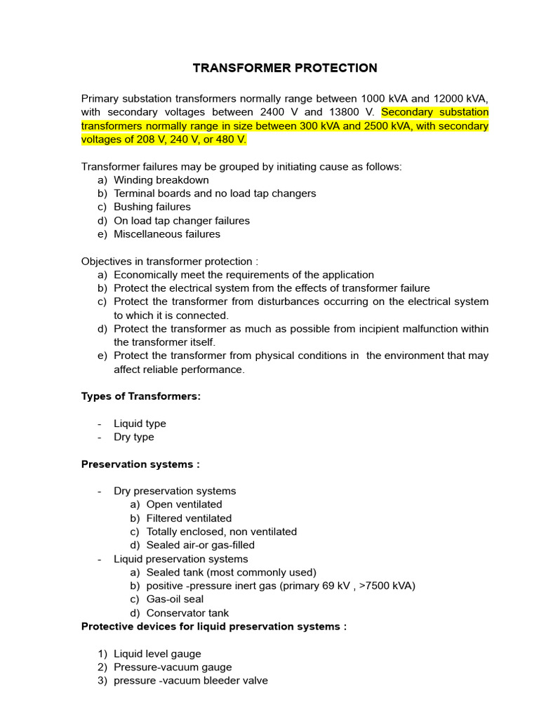 Transformer Protection Strategies Explained | PDF | Transformer | Fuse ...
