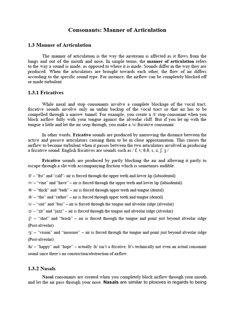Understanding Consonant Articulation | PDF | Consonant | Human Voice