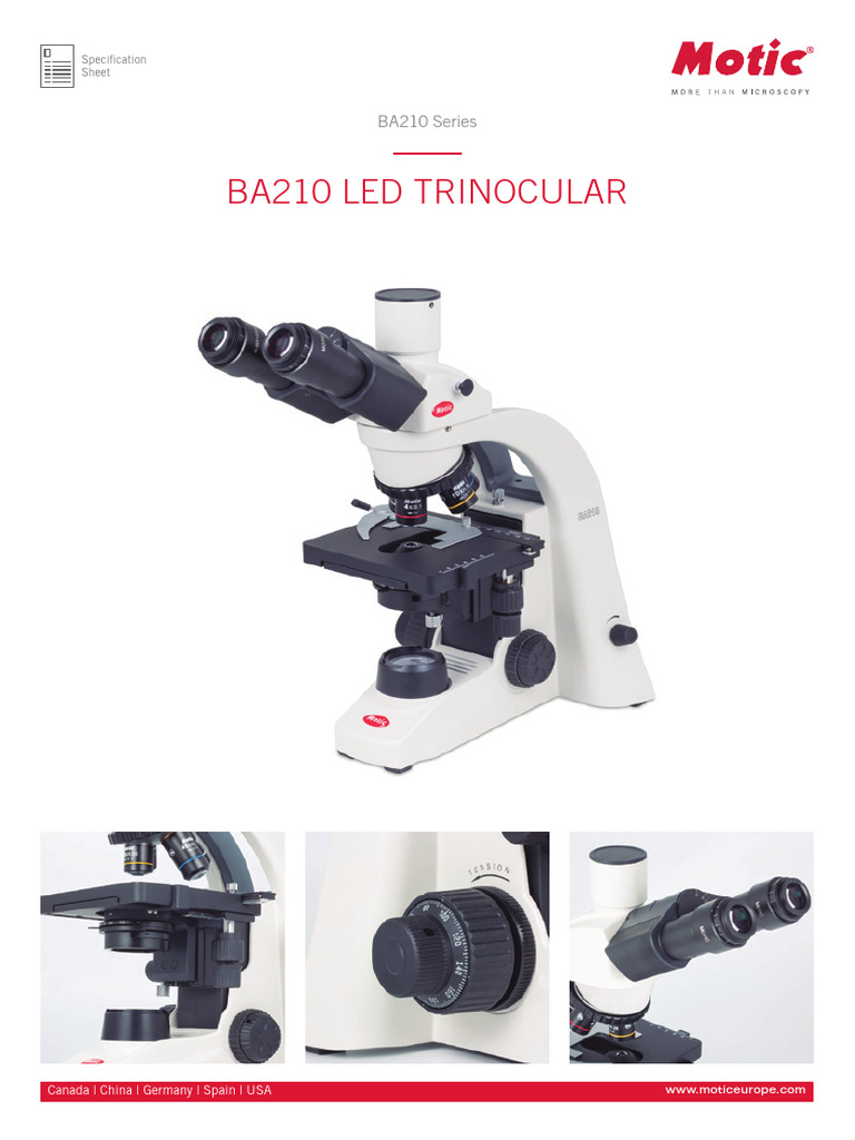 BA210 LED Trinocular Microscope Specs | PDF | Lenses | Electromagnetic ...