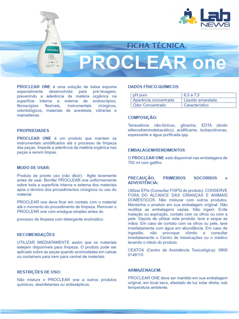 Ficha Técnica - Proclear One | PDF