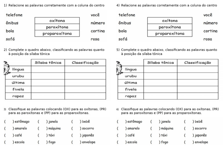 Relacione As Palavras Corretamente Com A Coluna Do Centro | PDF