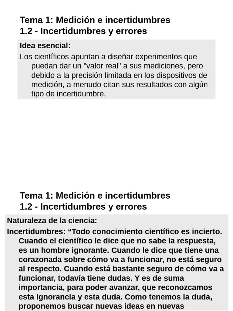 Medición y Análisis de Incertidumbres | PDF | Medición | Incertidumbre