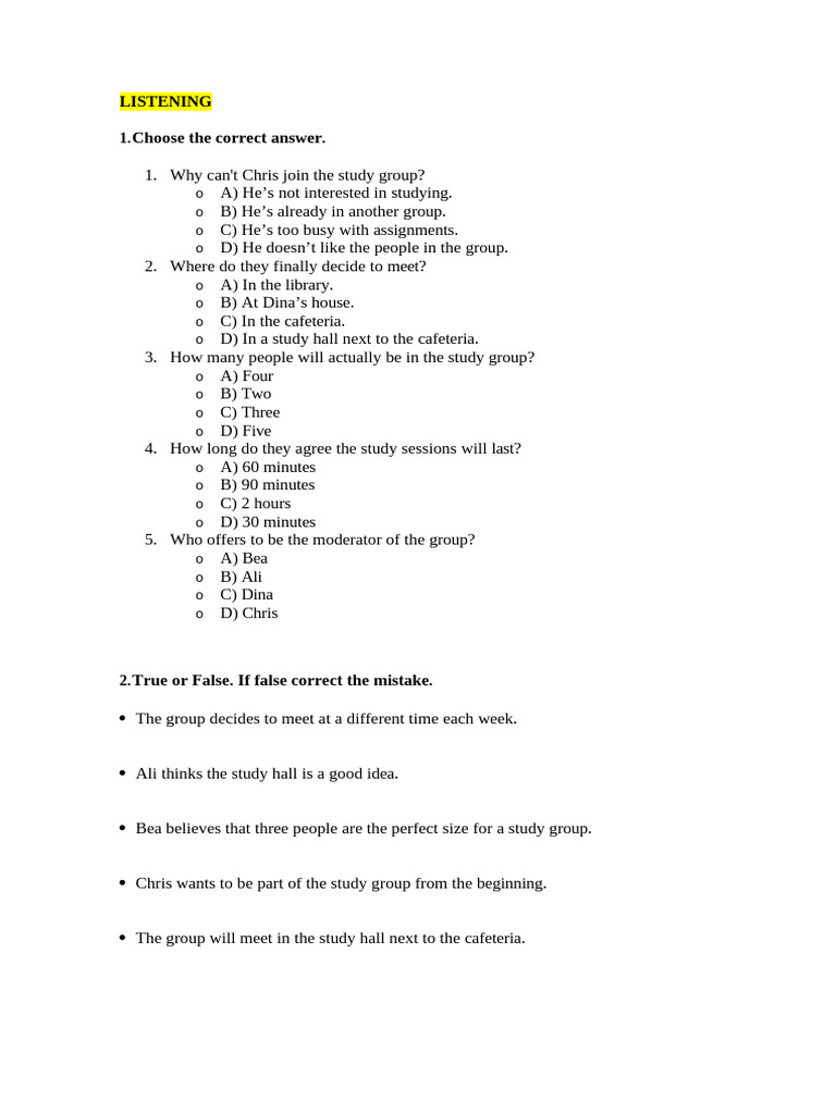 Study Group Meeting Details | PDF