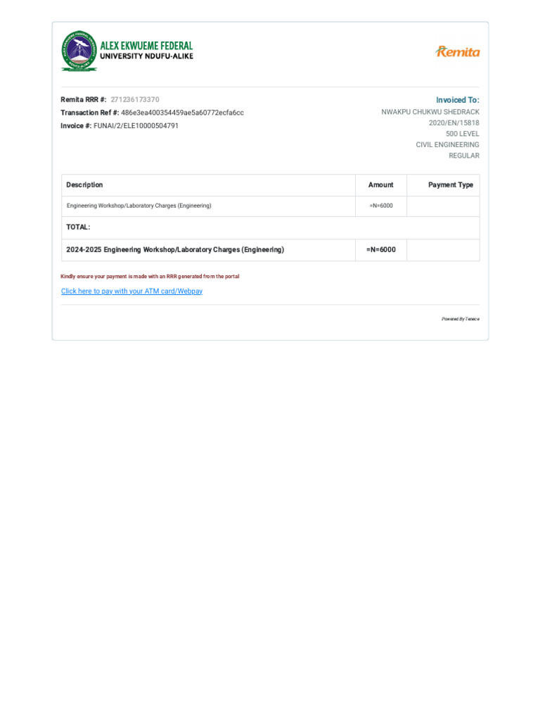 2024-2025 Engineering Workshop Invoice | PDF