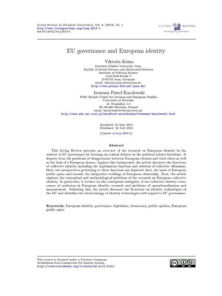 EU Governance and Collective Identity | PDF | Public Sphere | European ...