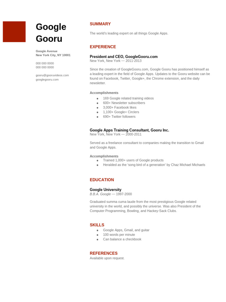 Docs - Resume Template | PDF
