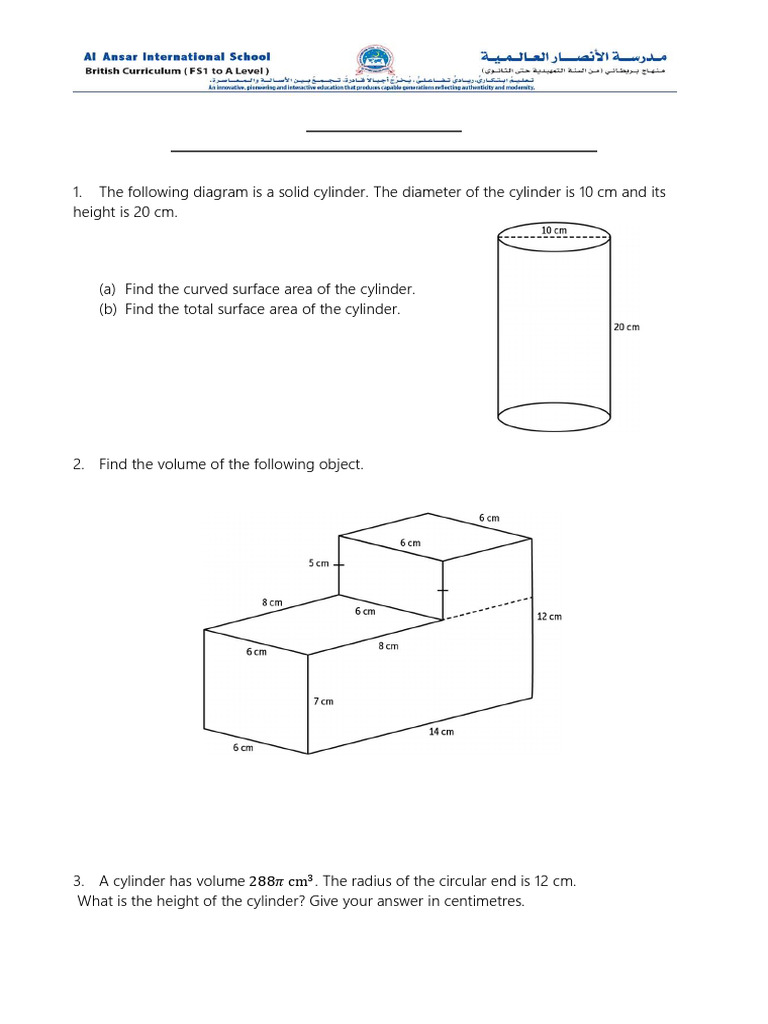 Y9-Math-Ch(6)-Revision Worksheet | PDF