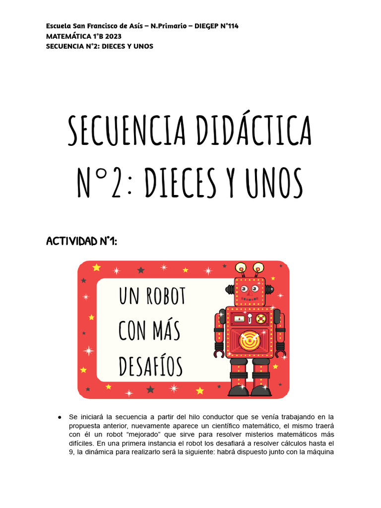 Actividades Didácticas: Dieces y Unos | PDF