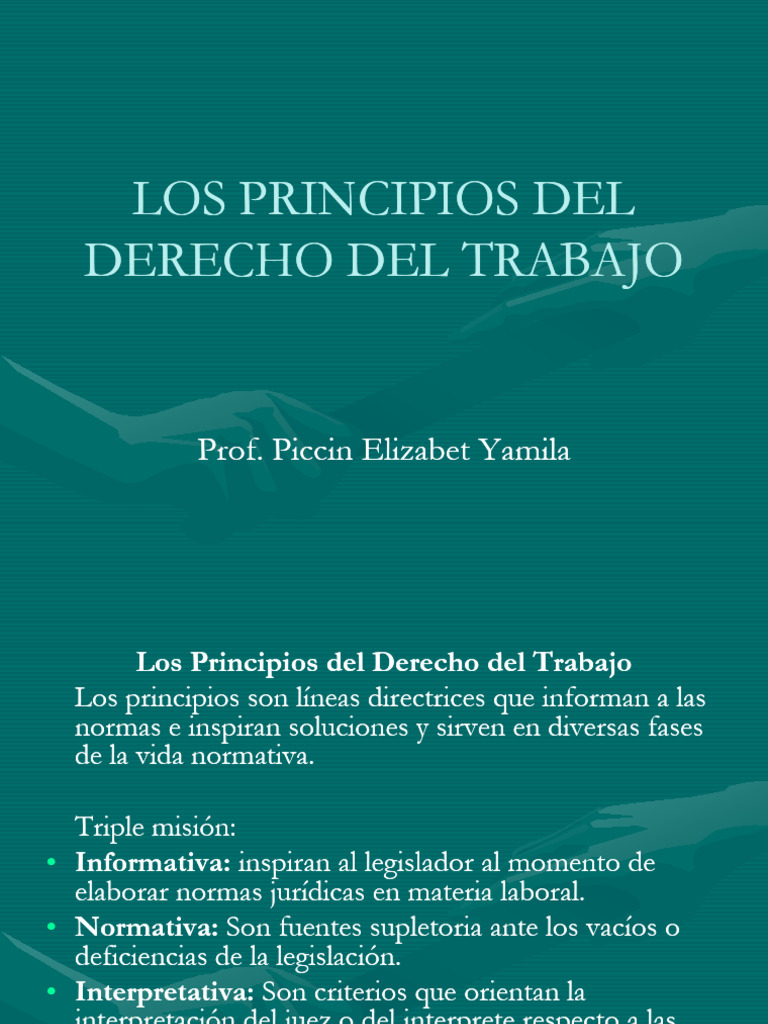 Principios Clave del Derecho Laboral | PDF | Derecho laboral | Acuerdo ...