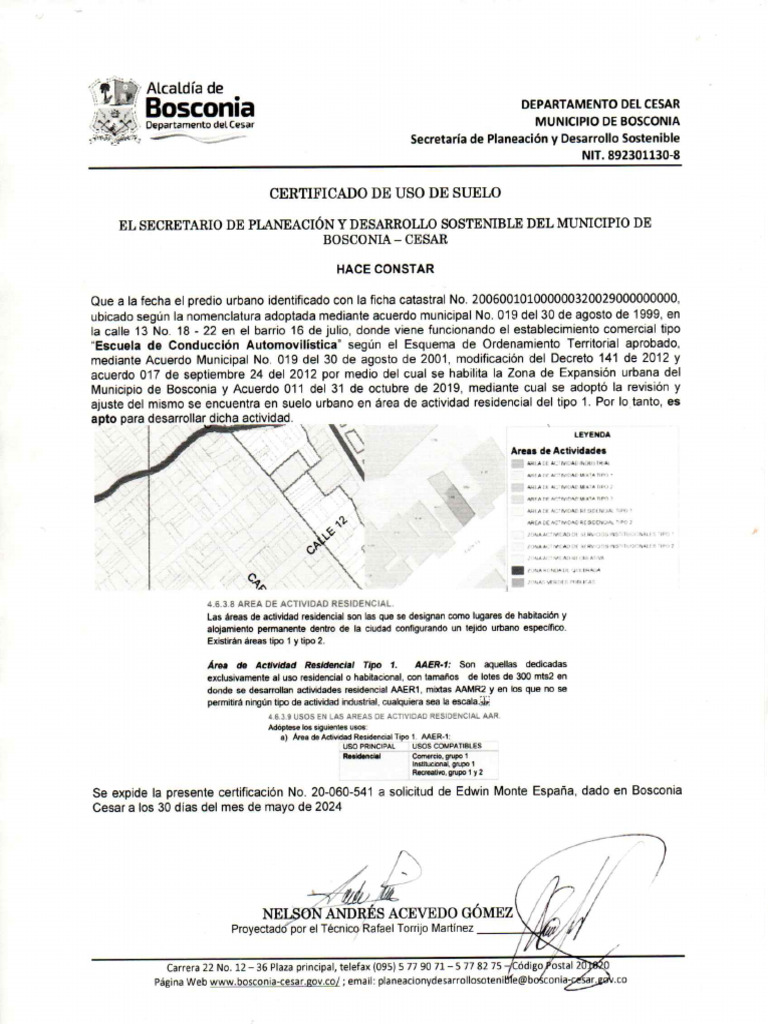 Certificado de Uso de Suelo | PDF