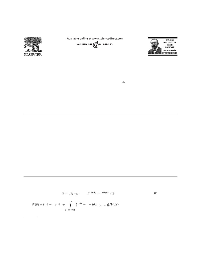 Moments of Passage Times in Lévy Processes | PDF | Stochastic Process ...