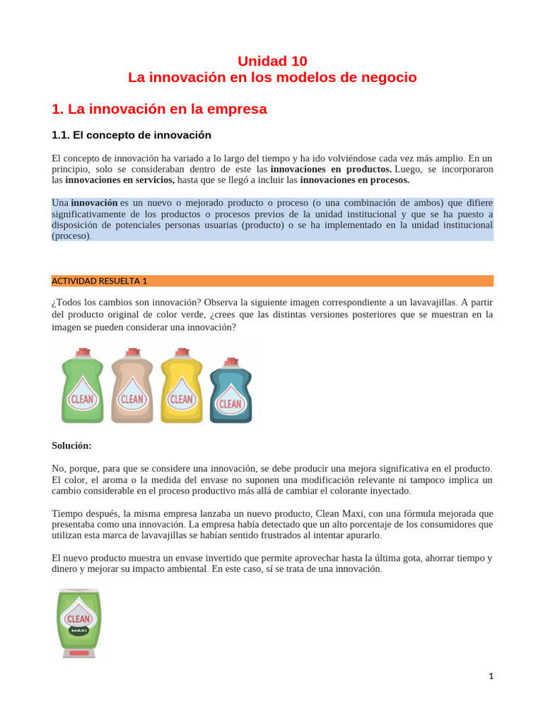 Innovación en Modelos de Negocio Empresariales | PDF | Innovación ...