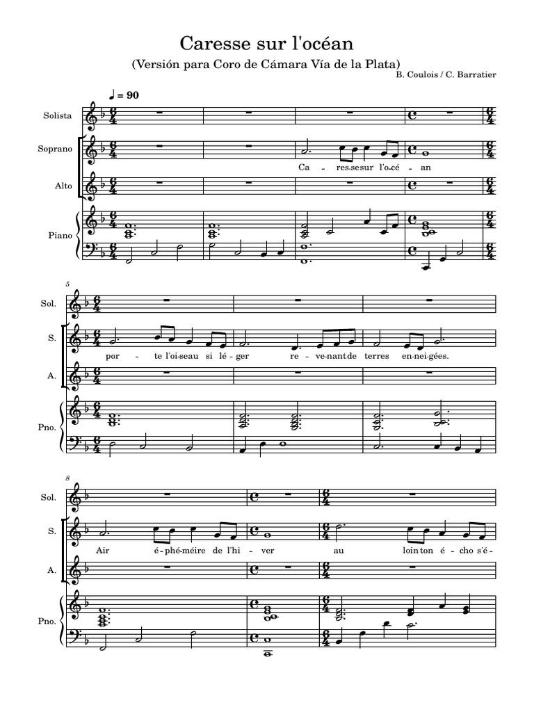 Caresse Sur L'océan (Versión CCVP) | PDF
