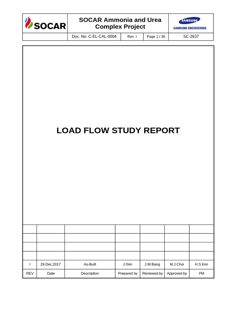 Load Flow Study for SOCAR Project | PDF | Electrical Grid | Transformer