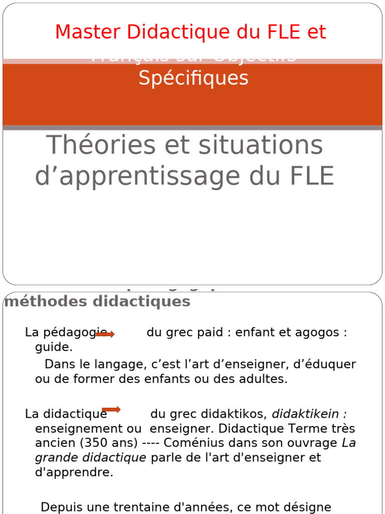 Didactique et apprentissage du FLE | PDF | Apprentissage | Pédagogie