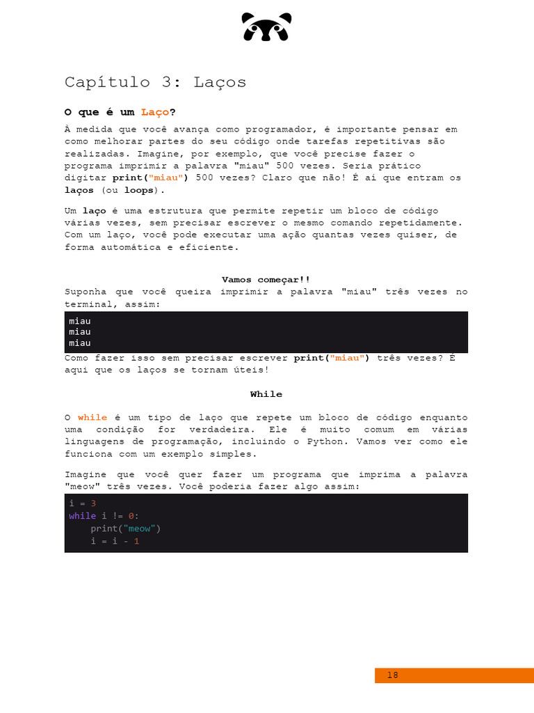 Laços em Python: For e While | PDF | Python (linguagem de programação ...