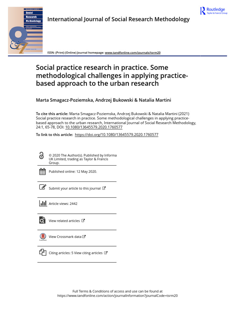 Social Practice Research in Practice. Some Methodological Challenges in ...