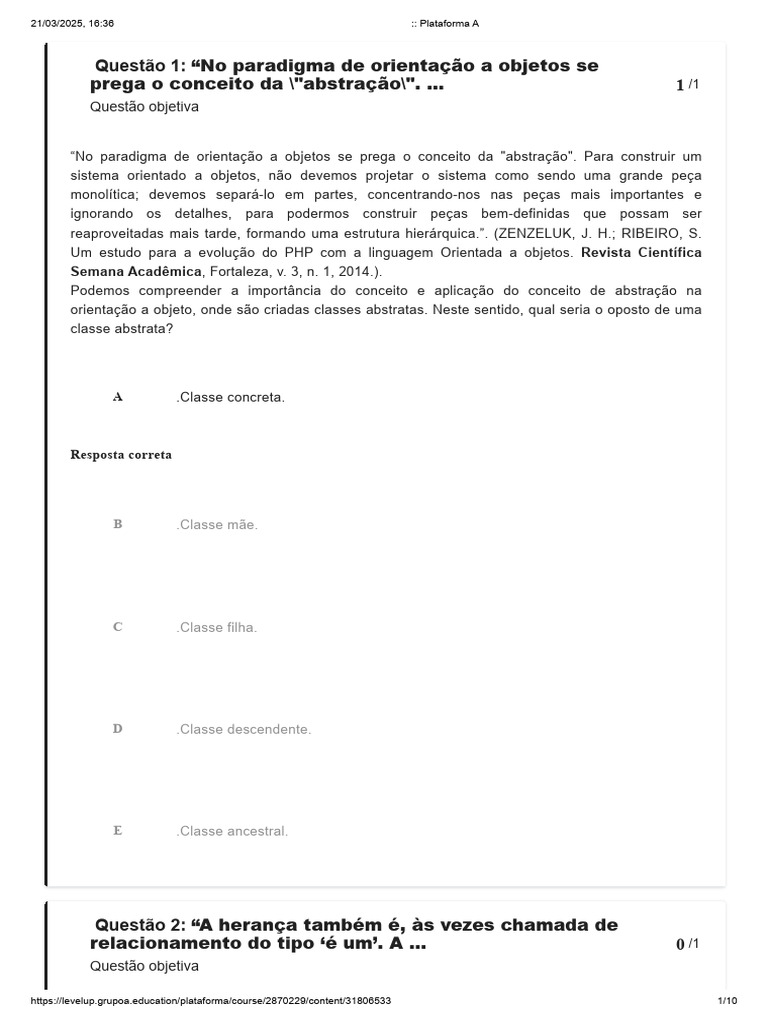 Atividade 3 (A3) - PROGRAMACAO ORIENTADA A OBJETOS | PDF | Classe ...