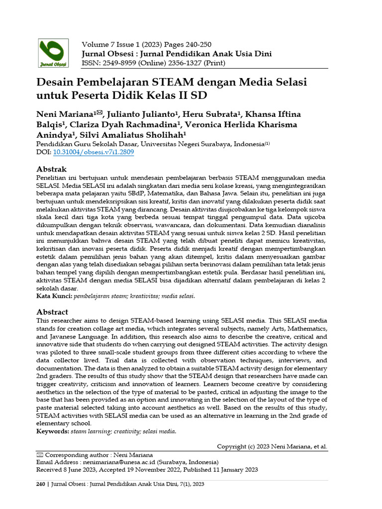 Desain Pembelajaran STEAM Dengan Media S | PDF