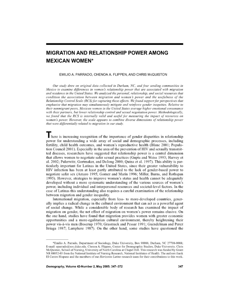 墨西哥女人之间移民和权力的关系 | PDF | Human Migration | Immigration
