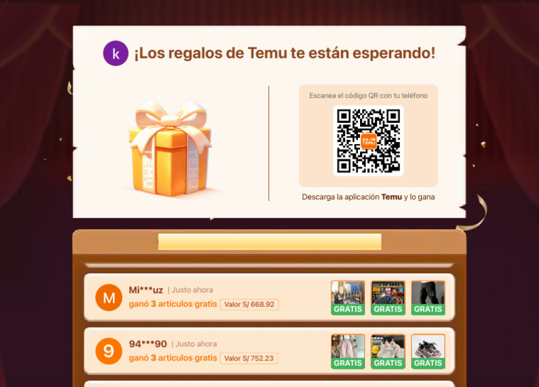 Escanea el código QR de Temu y gana gratis | PDF