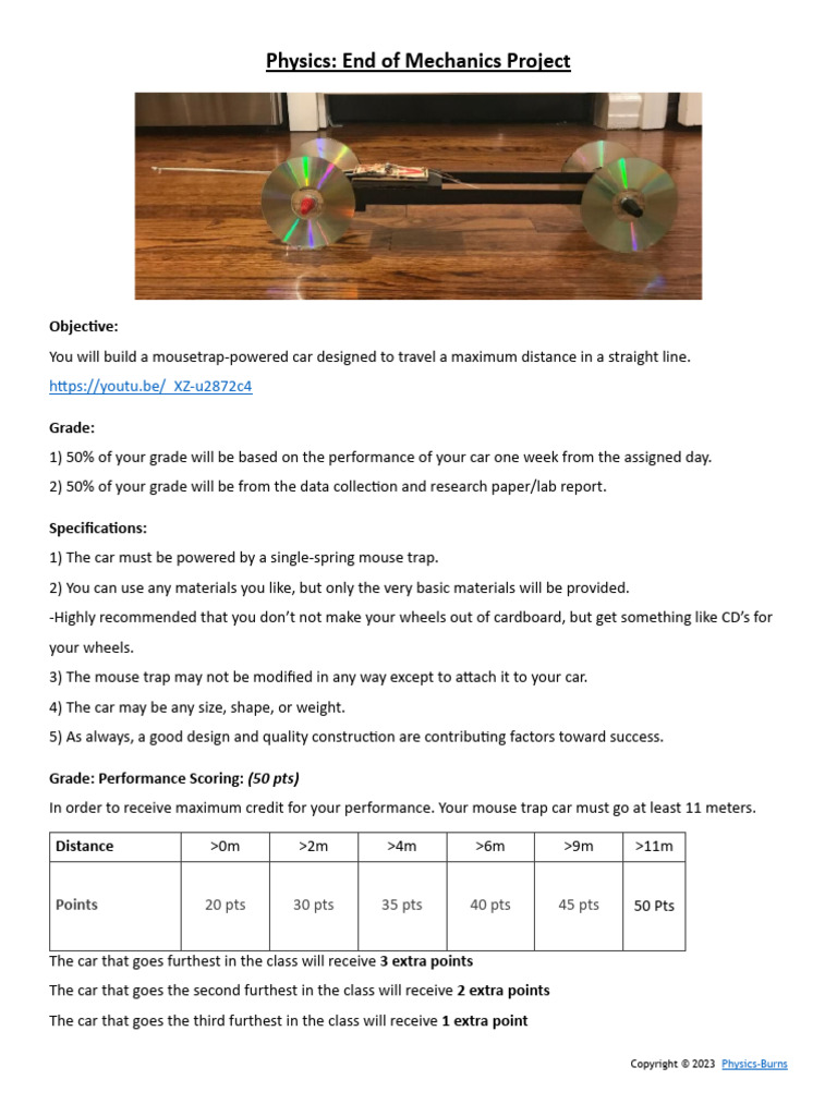 Project 2 - Mousetrap Racer | PDF | Physical Quantities | Mechanical ...