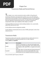 Chapter Four Transmission Media and Network Devices: Type Description