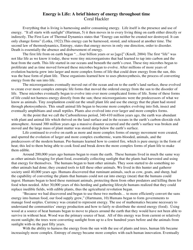 History of Energy and Life Evolution | PDF | Life | Energy Development