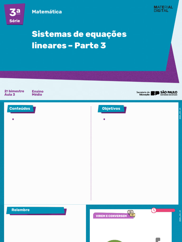 Solução de Sistemas Lineares Escalonados | PDF | Equações | Conceitos ...