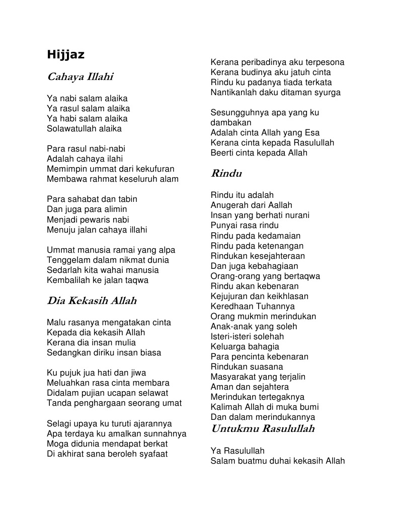 Lirik Nasyid Pdf