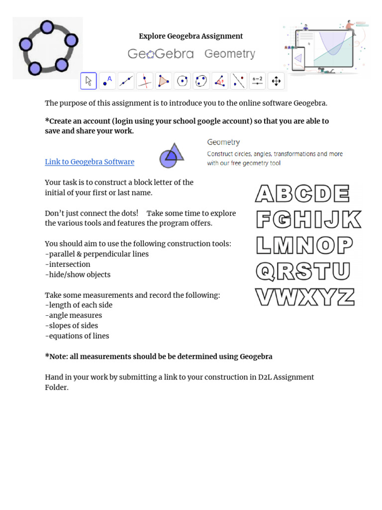 1 - Geogebra Intro Assignment | PDF