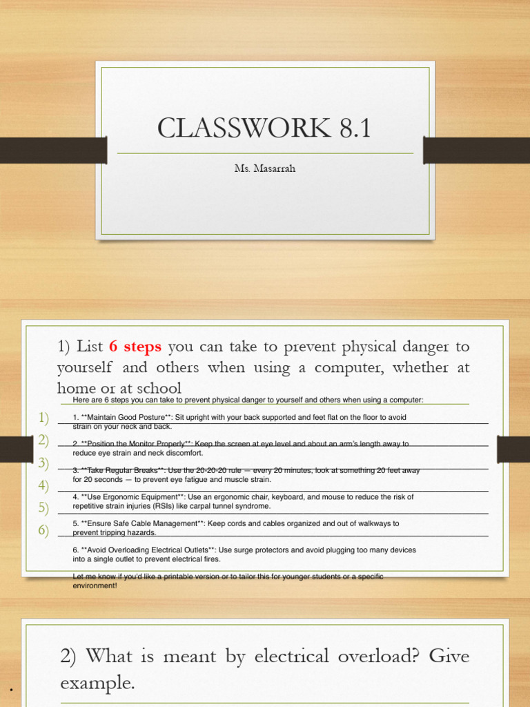 Week+1 Classwork+Chapter+8.1 | PDF | Manufactured Goods | Safety