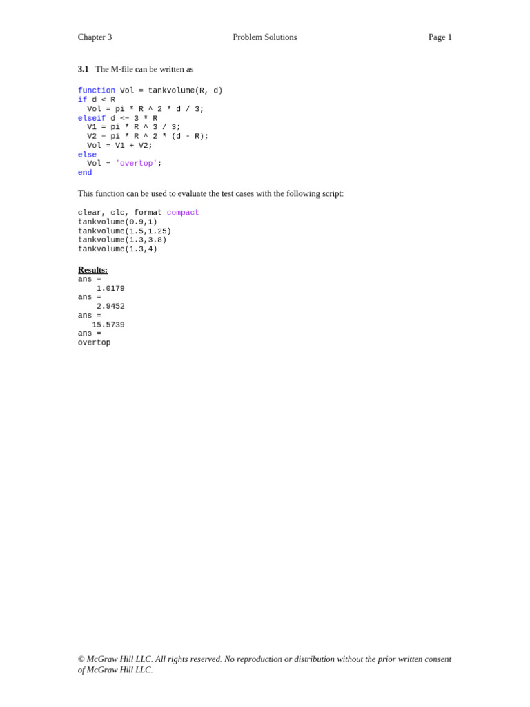 MATLAB Functions for Problem Solutions | PDF | Physical Quantities ...