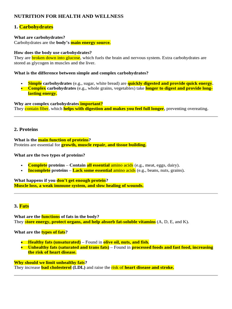 Essential Nutrition for Health Guide | PDF | Fat | Carbohydrates