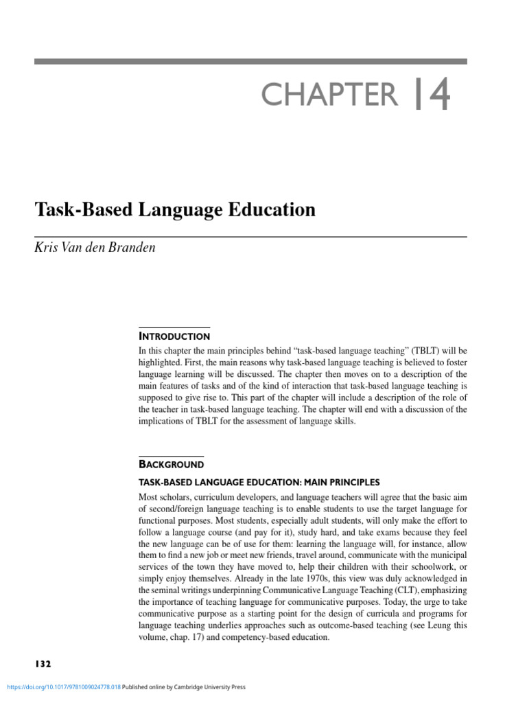 Principles of Task-Based Language Teaching | PDF | Educational ...