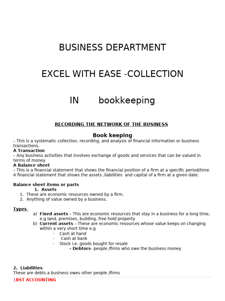 Understanding Business Balance Sheets | PDF | Debits And Credits ...