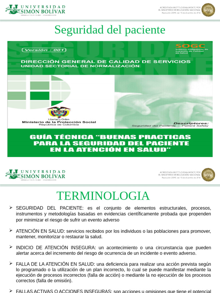 3 Seguridad Del Paciente | PDF | Seguridad del paciente | Cuidado de la ...